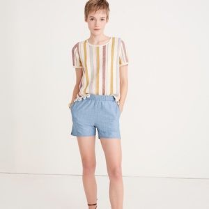 NWOT Madewell Chambray Pull-On Shorts M